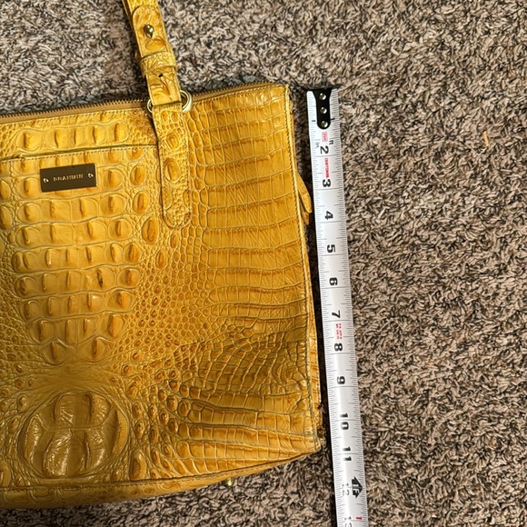 Brahmin Yellow Croc Embossed Leather Tote Purse - Picture 14 of 16